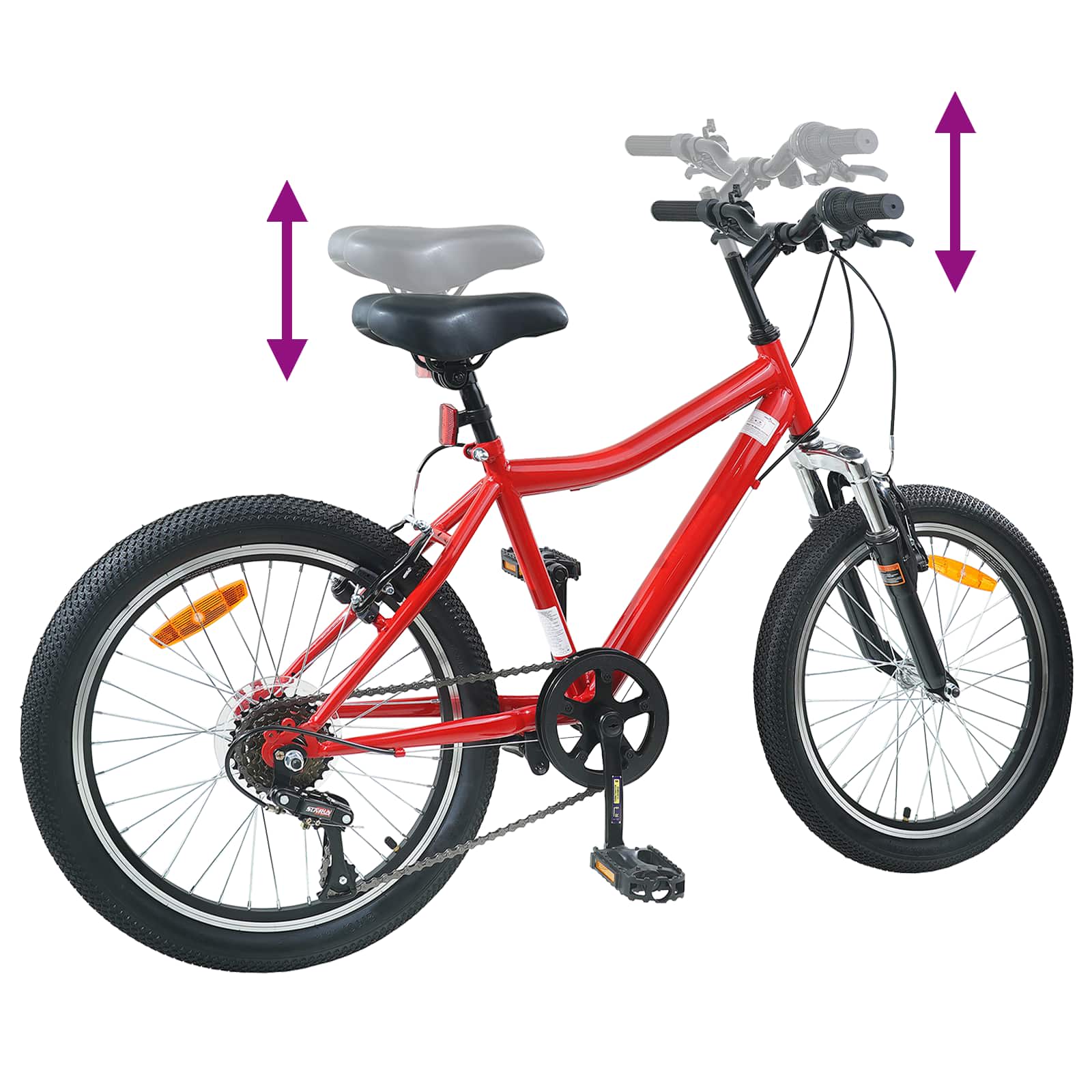 Kinderfahrrad 24 Zoll 6-Speed für 8-12 Jahre alt Rot