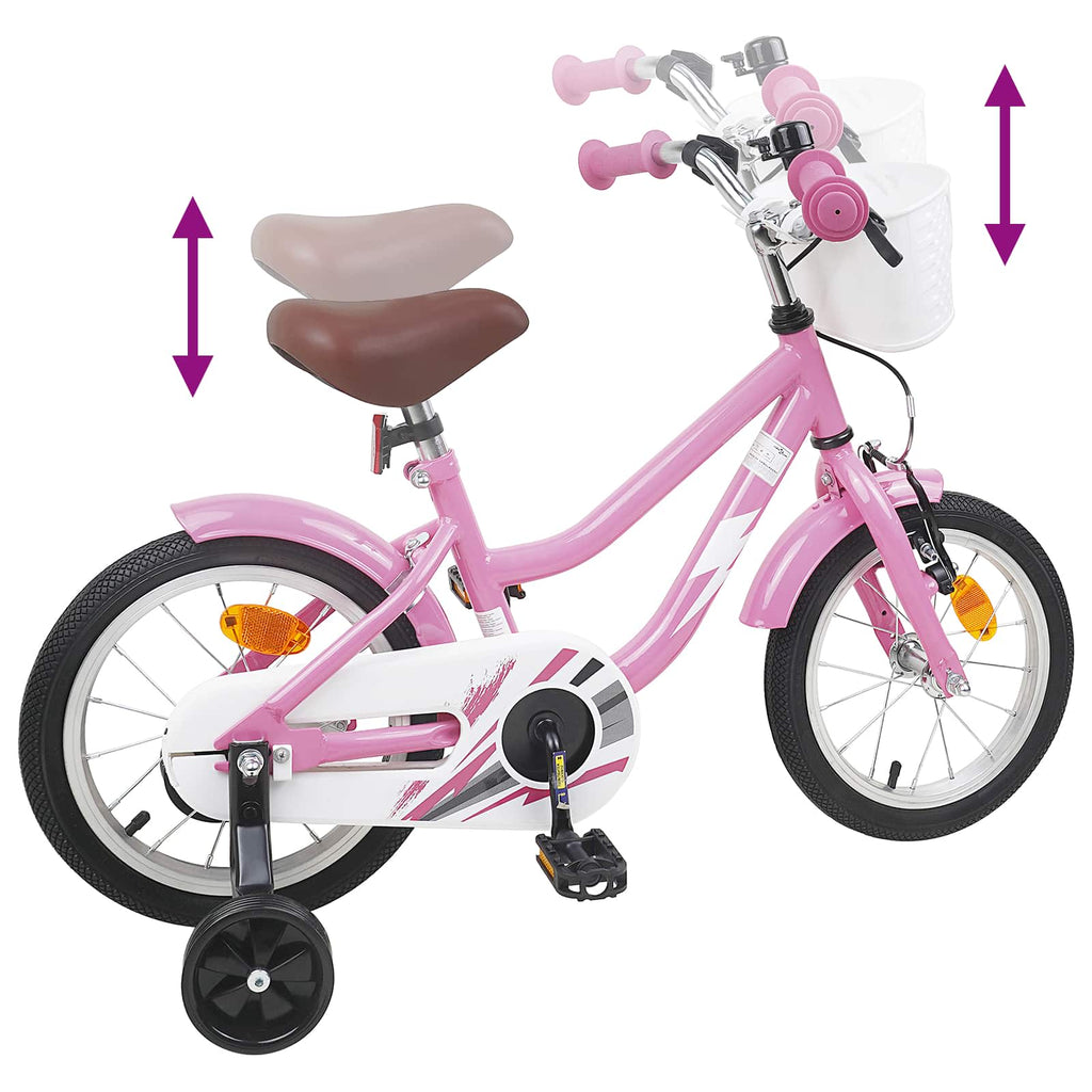 Kinderfahrrad 14 Zoll für 3-5 Jahre alt Hellrosa