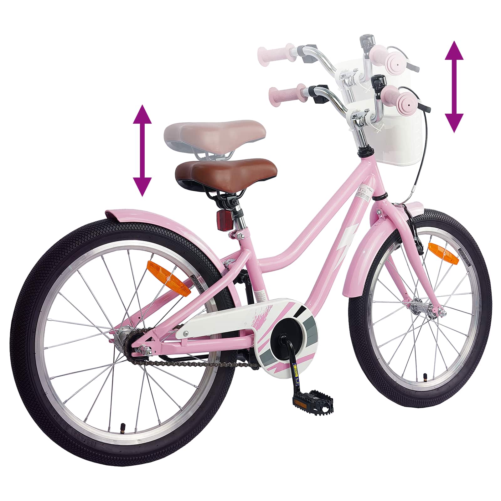 Kinderfahrrad 18 Zoll für 5-7 Jahre alt Hellrosa