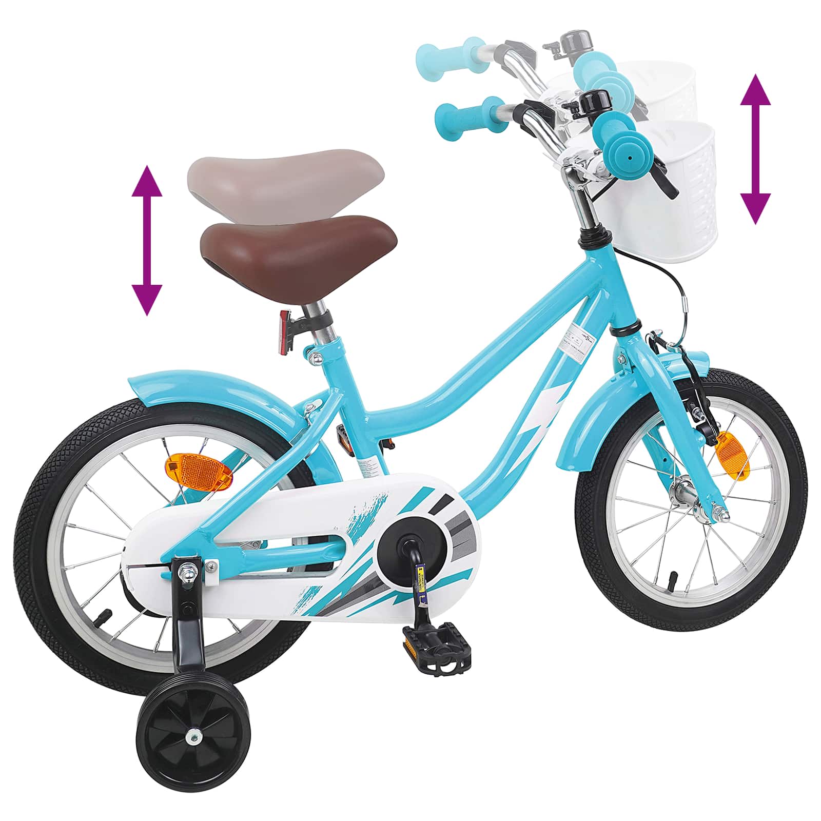 Kinderfahrrad 12 Zoll für 2-4 Jahre alt Himmelblau