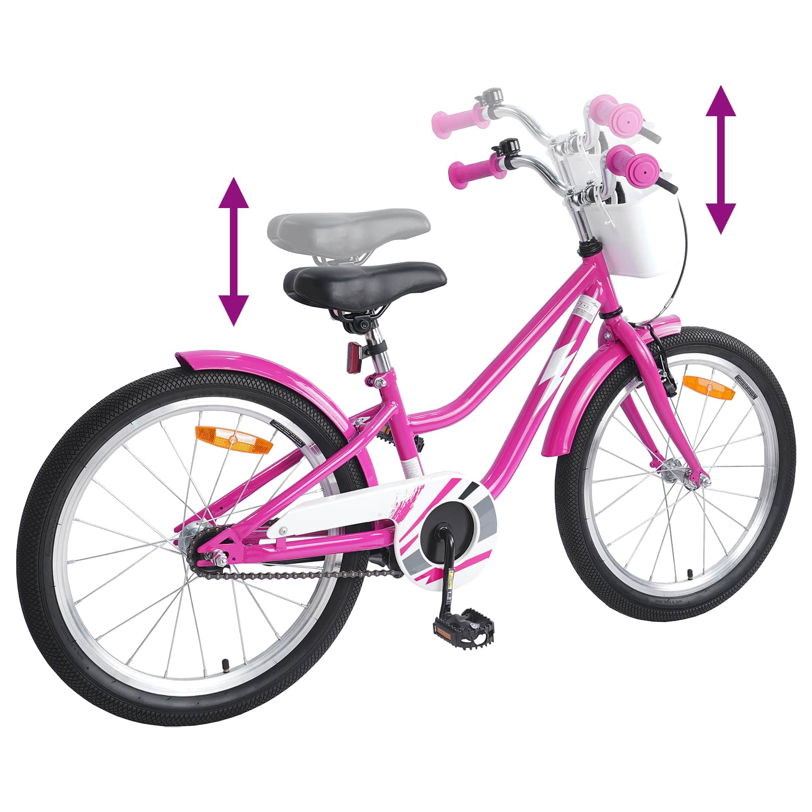 Kinderfahrrad 18 Zoll für 5-7 Jahre alt Dunkelrosa