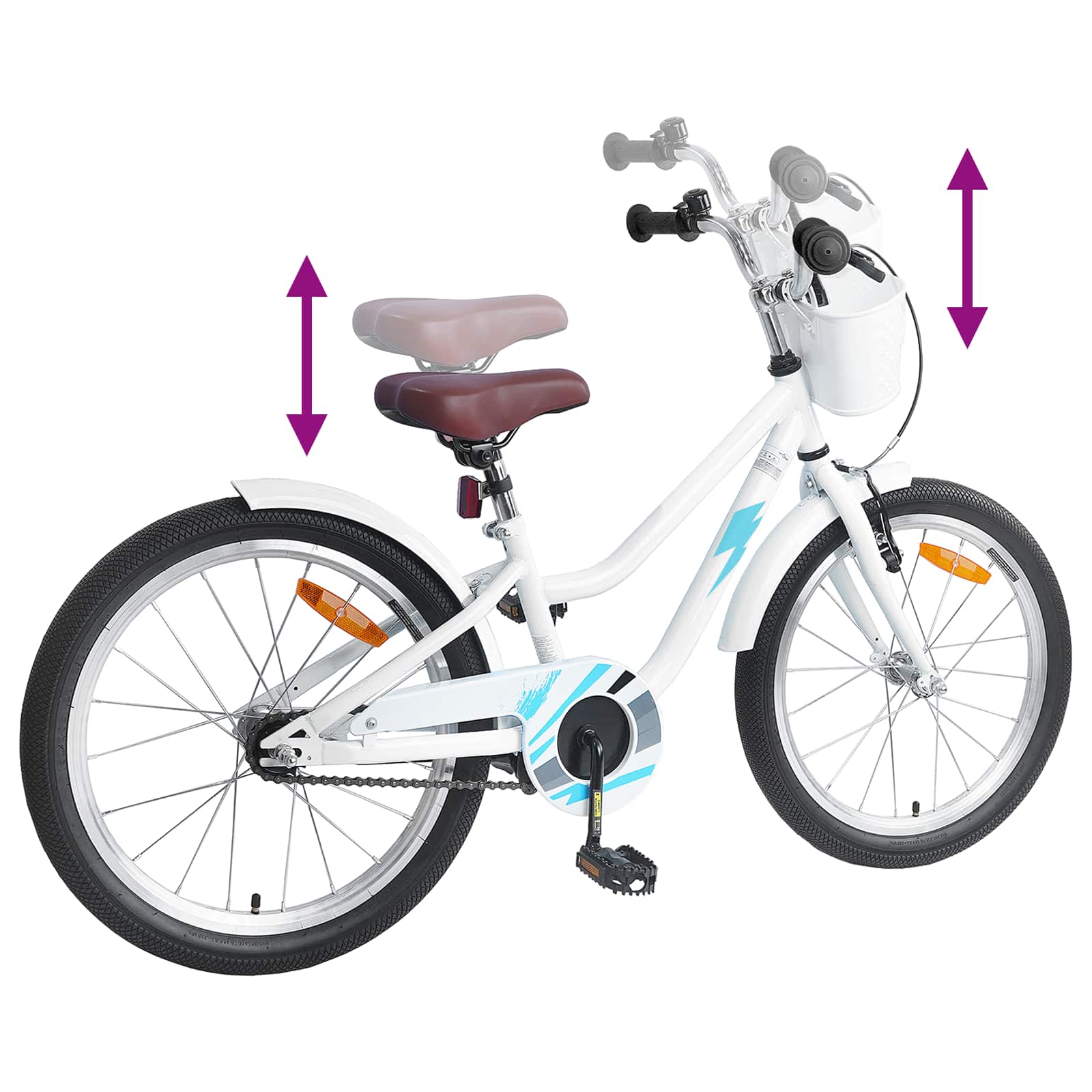 Kinderfahrrad 18 Zoll für 5-7 Jahre alt Weiß