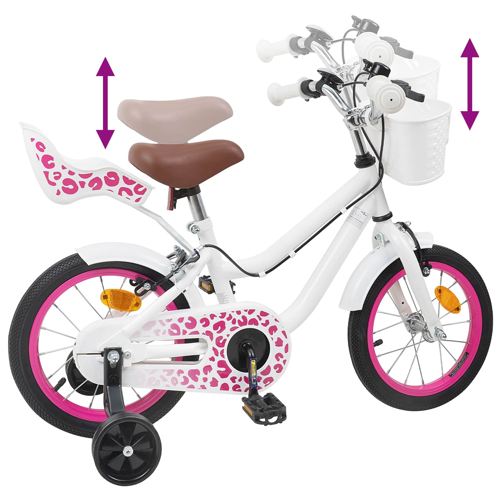 Kinderfahrrad Mit Stützrädern 12 Zoll für 2-4 Jahre alt Weiß