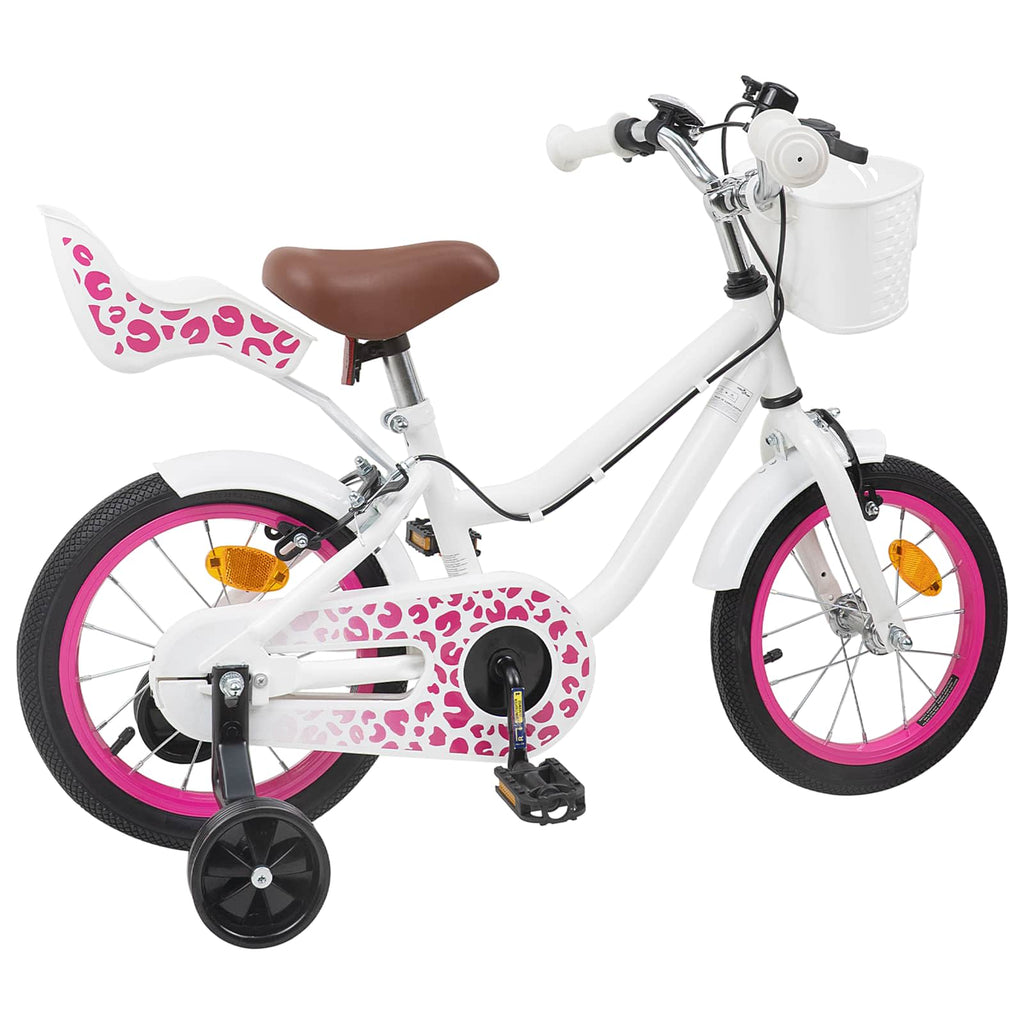 Kinderfahrrad Mit Stützrädern 14 Zoll für 3-5 Jahre alt Weiß