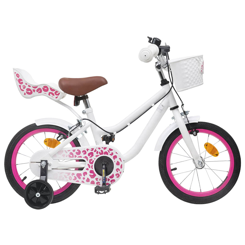 Kinderfahrrad Mit Stützrädern 14 Zoll für 3-5 Jahre alt Weiß