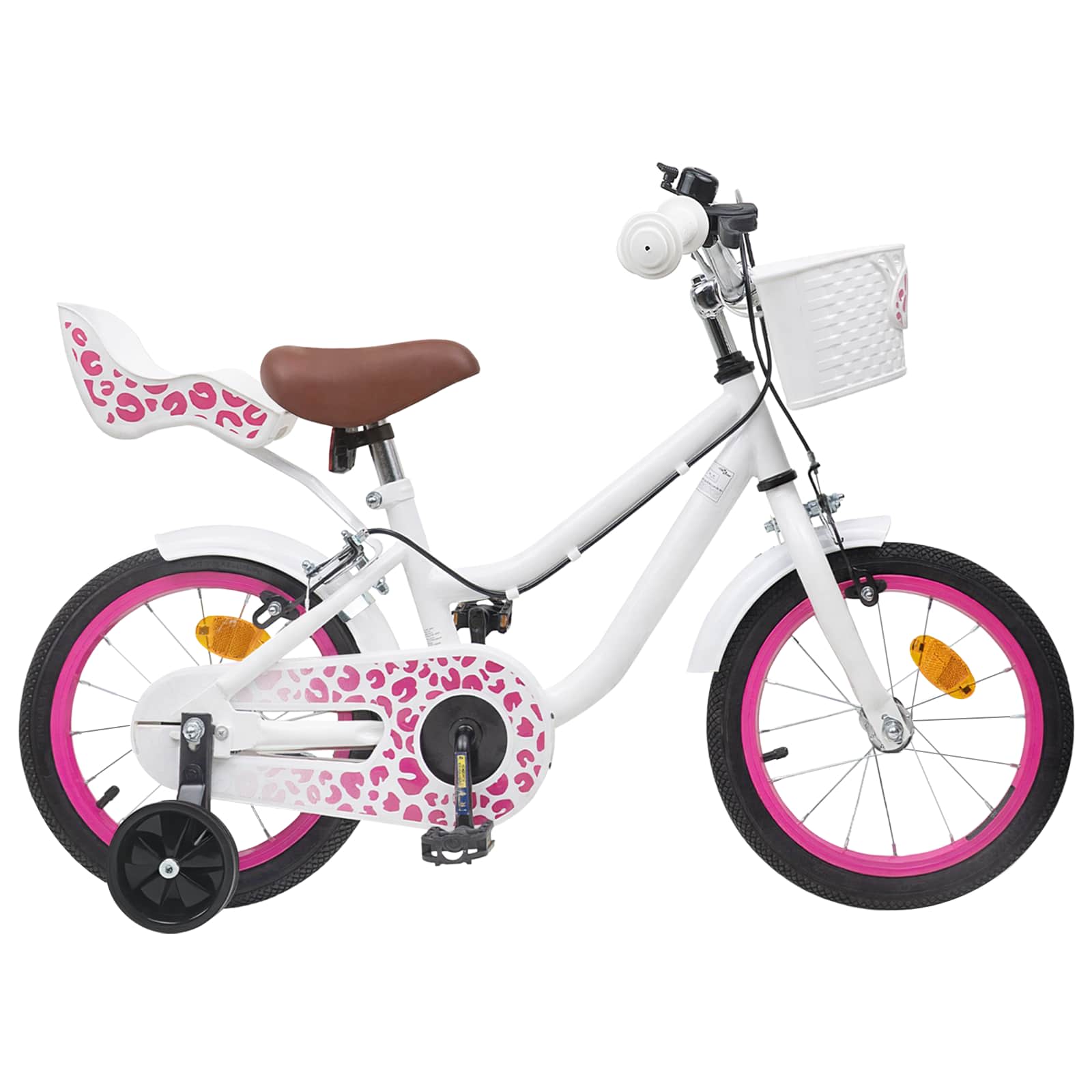 Kinderfahrrad Mit Stützrädern 14 Zoll für 3-5 Jahre alt Weiß