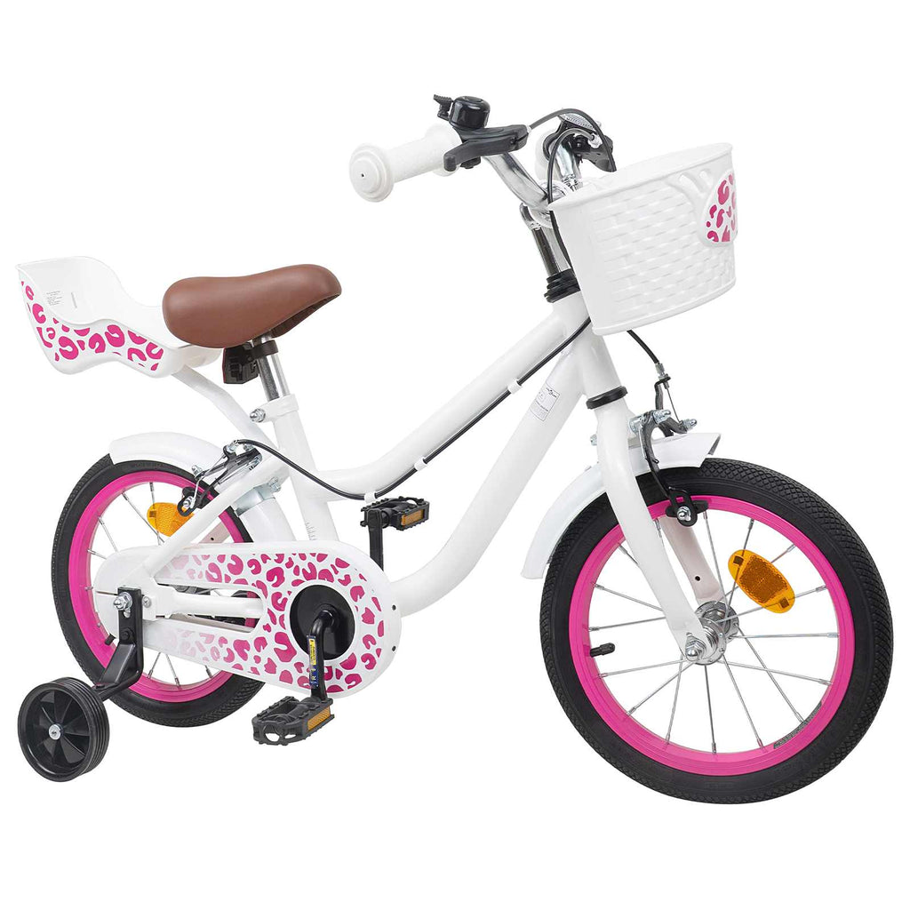 Kinderfahrrad Mit Stützrädern 16 Zoll für 4-6 Jahre alt Weiß