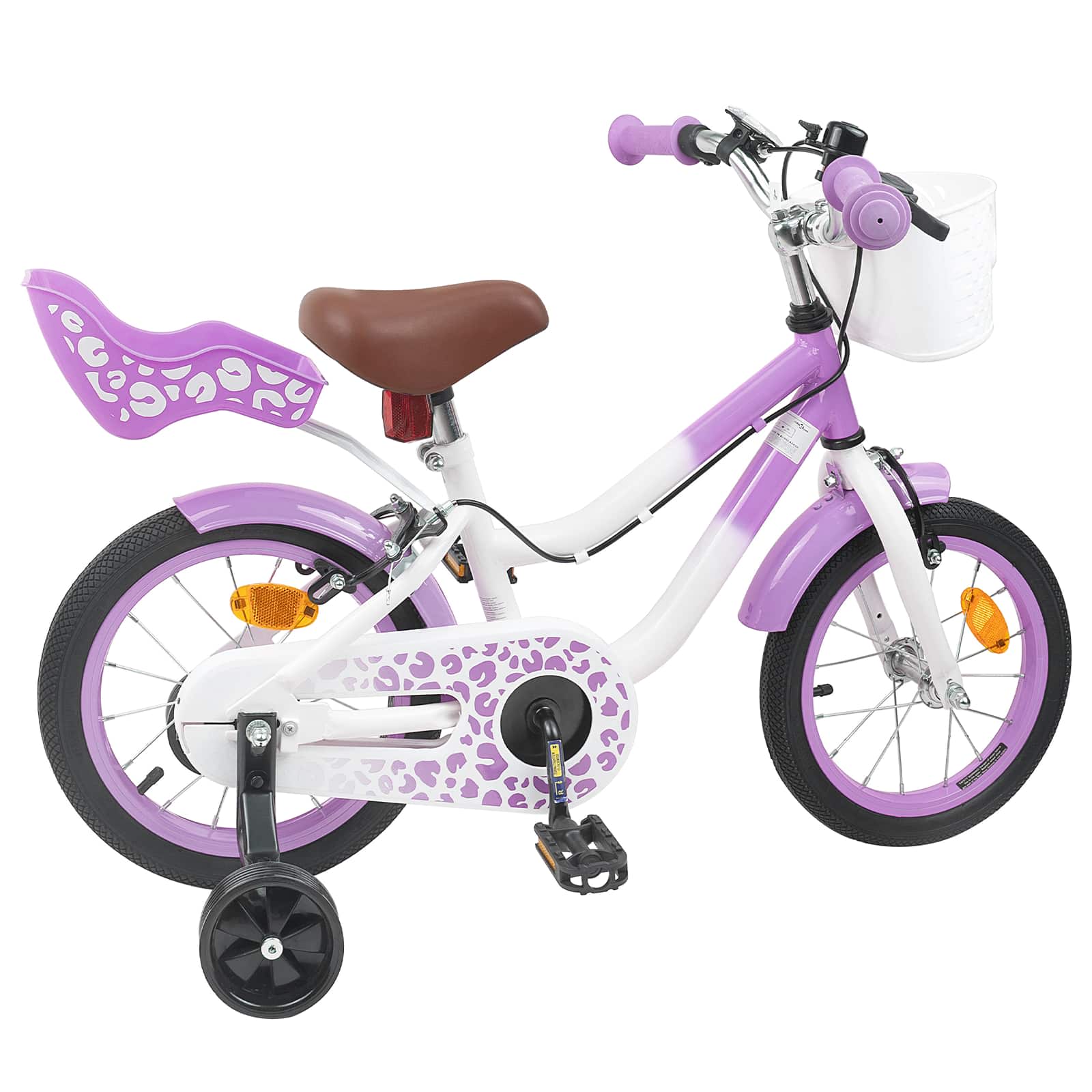 Kinderfahrrad Mit Stützrädern 12 Zoll für 2-4 Jahre alt Lila