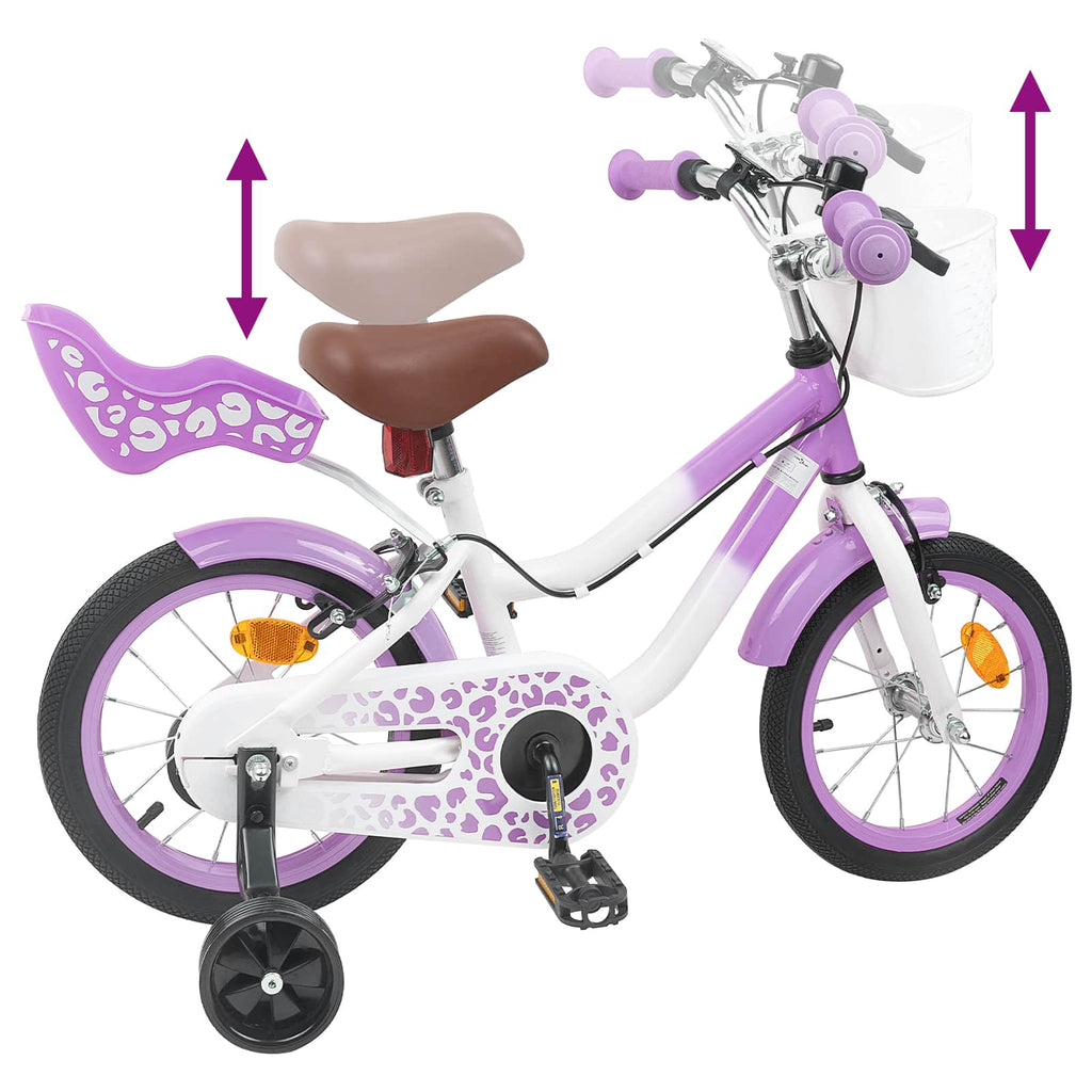 Kinderfahrrad Mit Stützrädern 12 Zoll für 2-4 Jahre alt Lila