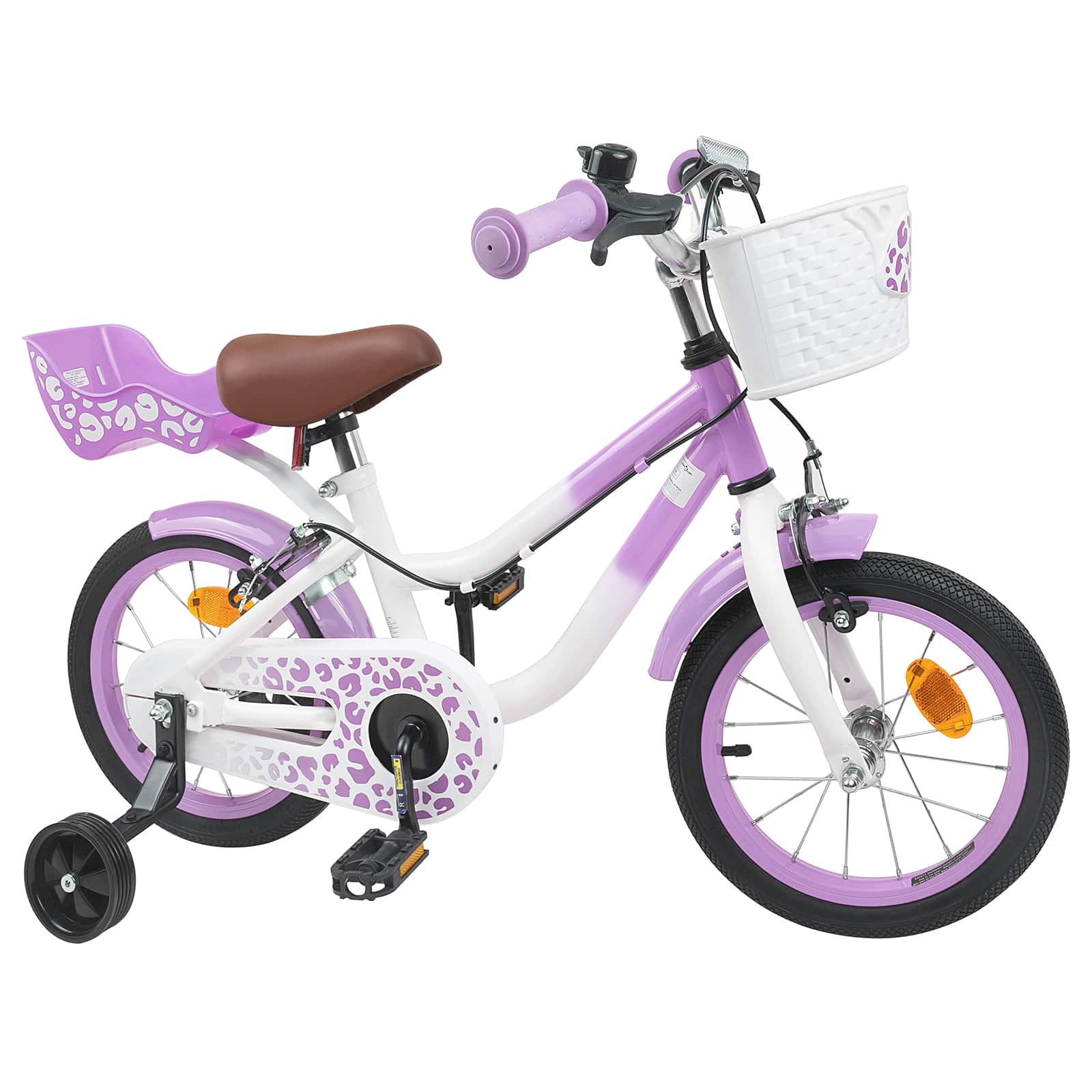 Kinderfahrrad Mit Stützrädern 14 Zoll für 3-5 Jahre alt Lila