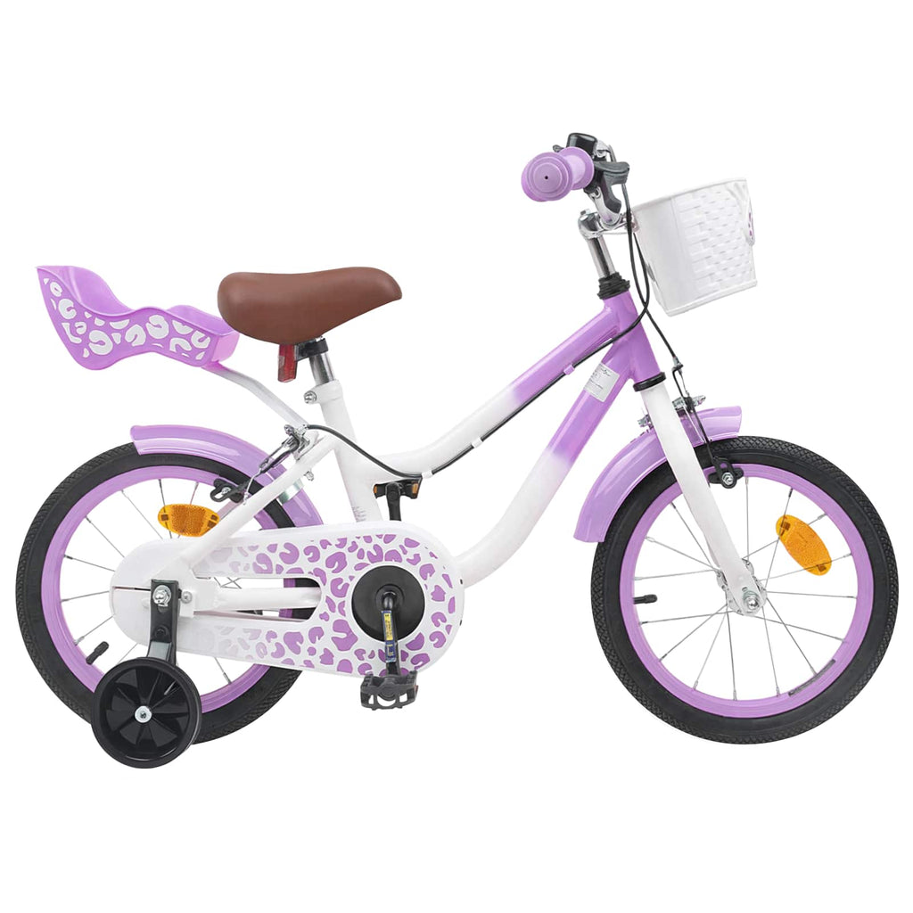 Kinderfahrrad Mit Stützrädern 14 Zoll für 3-5 Jahre alt Lila