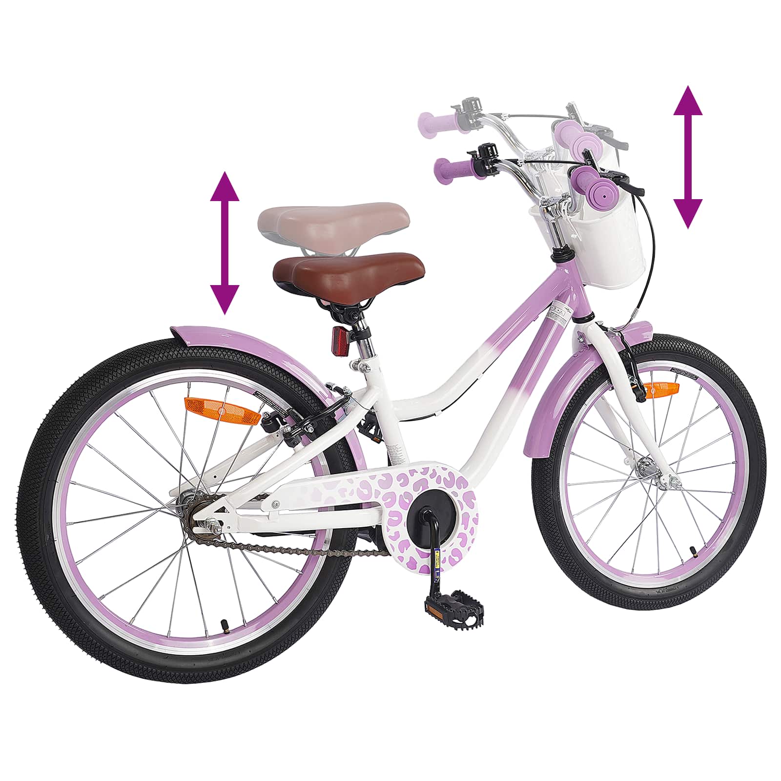Kinderfahrrad Mit Stützrädern 18 Zoll für 5-7 Jahre alt Lila