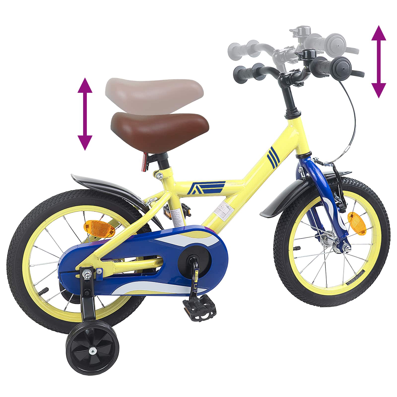 Kinderfahrrad 16 Zoll für 4-6 Jahre alt Gelb