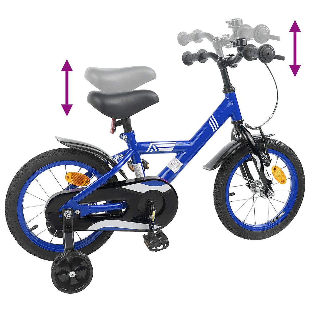Kinderfahrrad 14 Zoll für 3-5 Jahre alt Dunkelblau