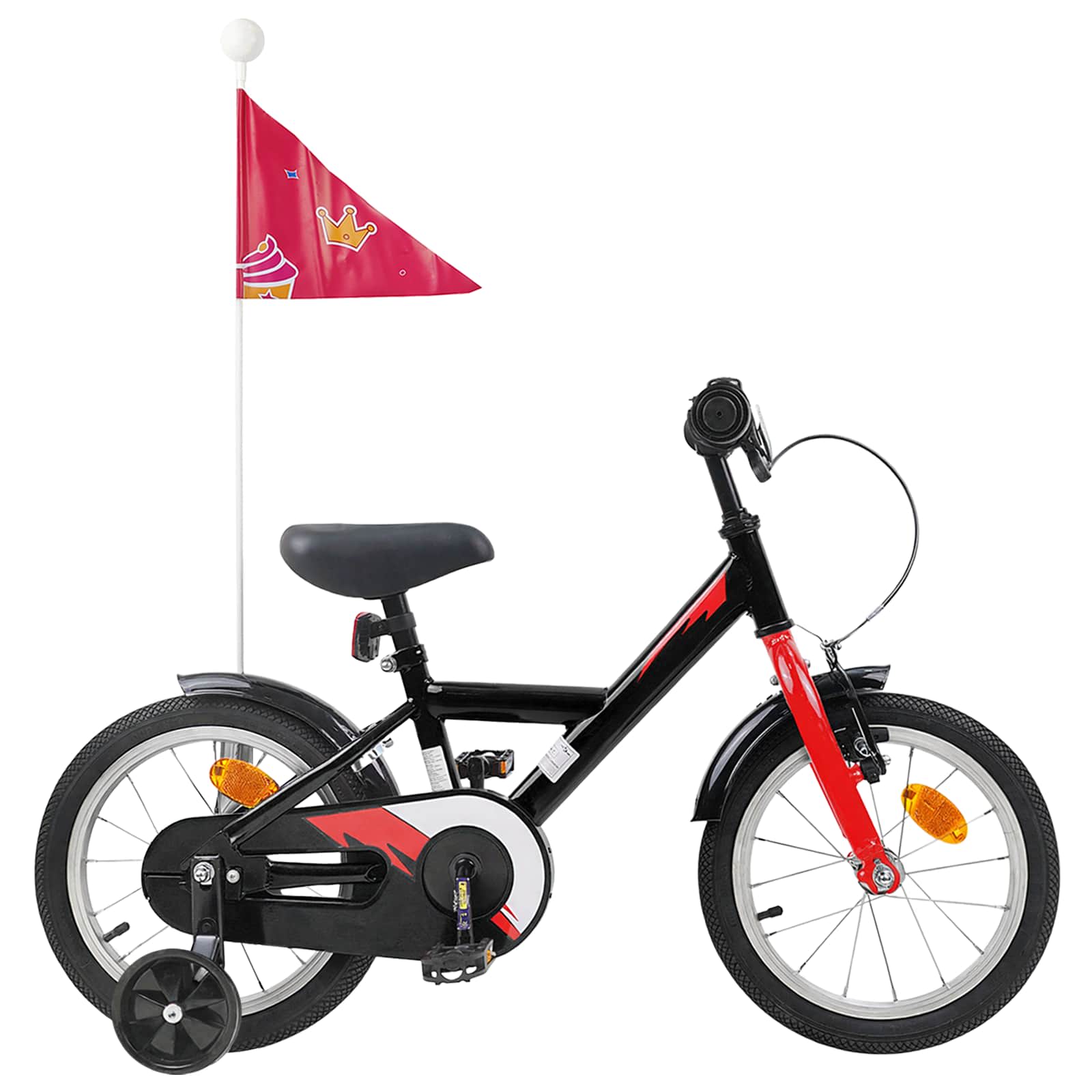 Kinderfahrrad 12 Zoll für 2-4 Jahre alt Schwarz