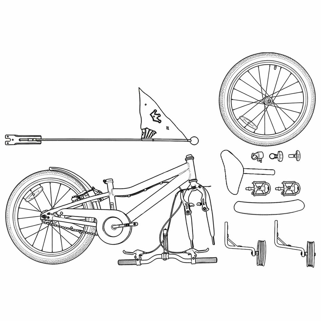 Kinderfahrrad 16 Zoll für 4-6 Jahre alt Schwarz