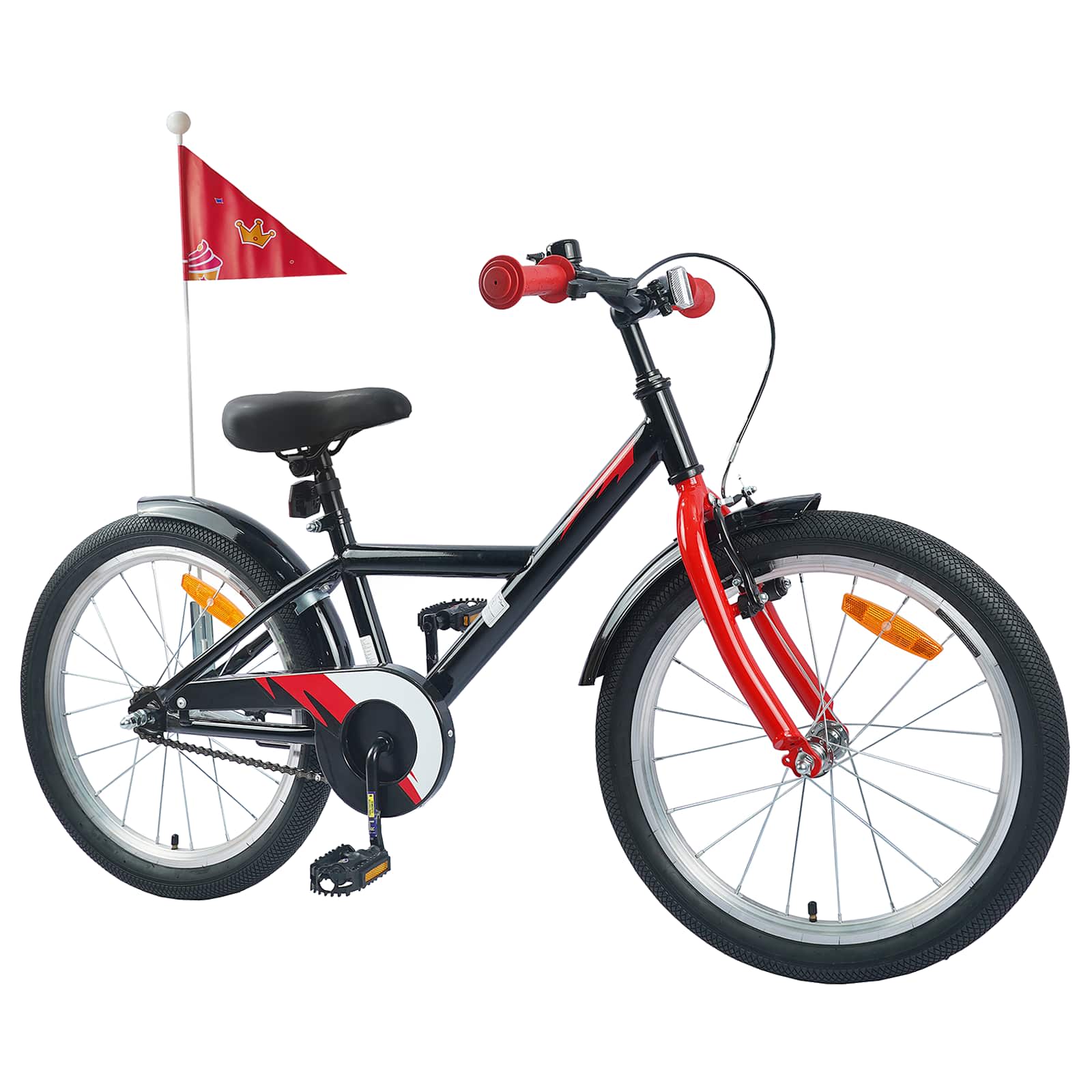 Kinderfahrrad 18 Zoll für 5-7 Jahre alt Schwarz