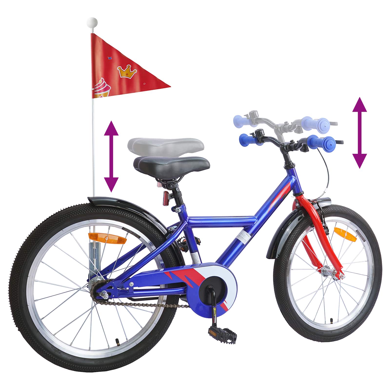 Kinderfahrrad 18 Zoll für 5-7 Jahre alt Dunkelblau
