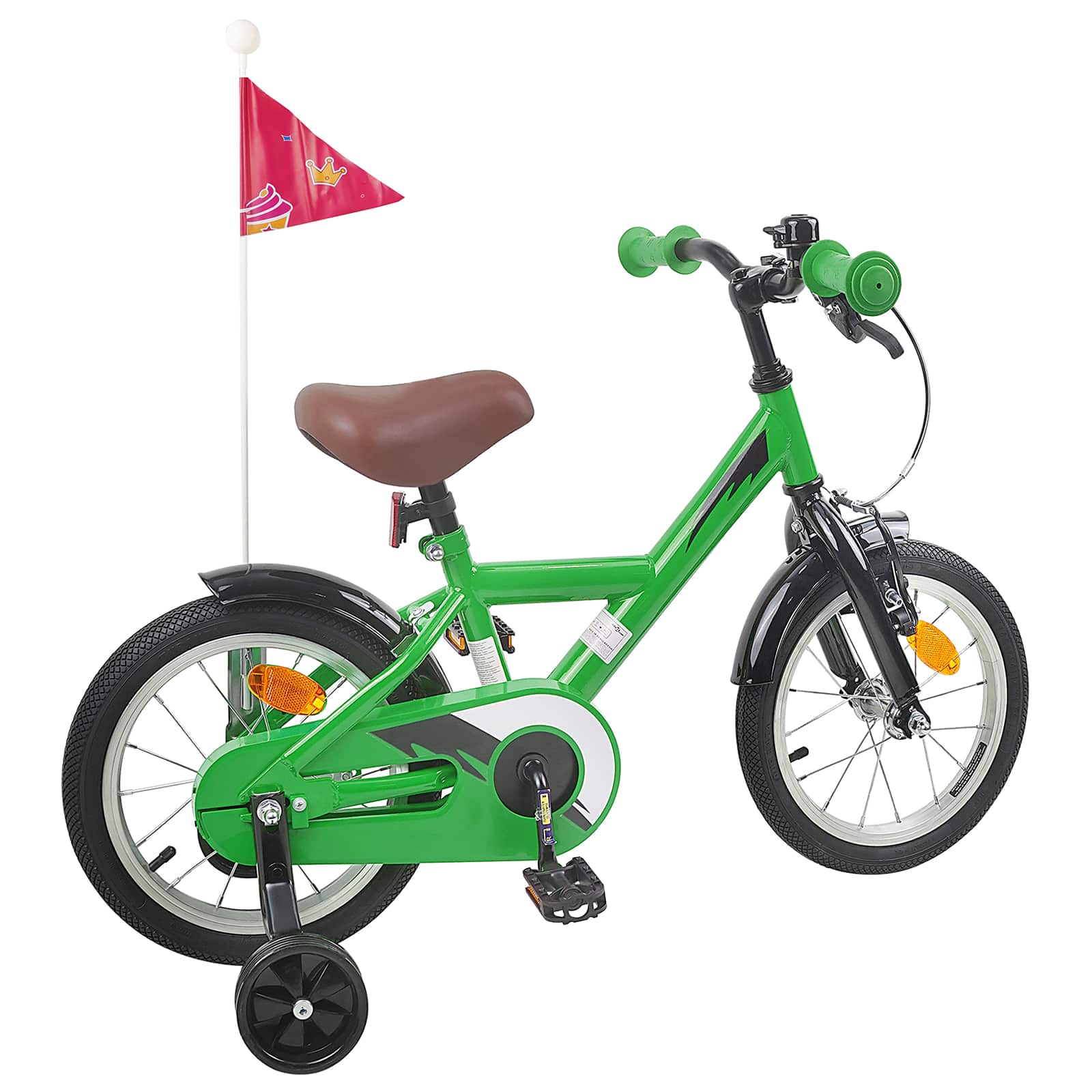 Kinderfahrrad 14 Zoll für 3-5 Jahre alt Grün