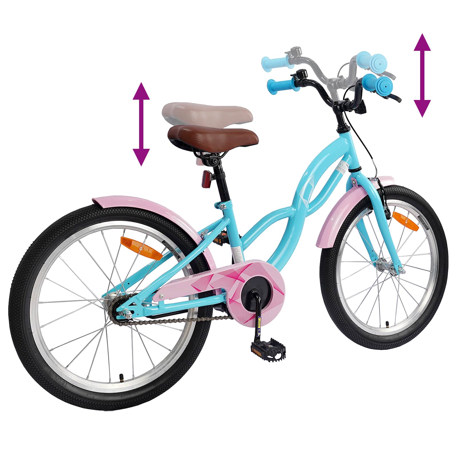 Kinderfahrrad 20 Zoll für 6-11 Jahre alt Himmelblau