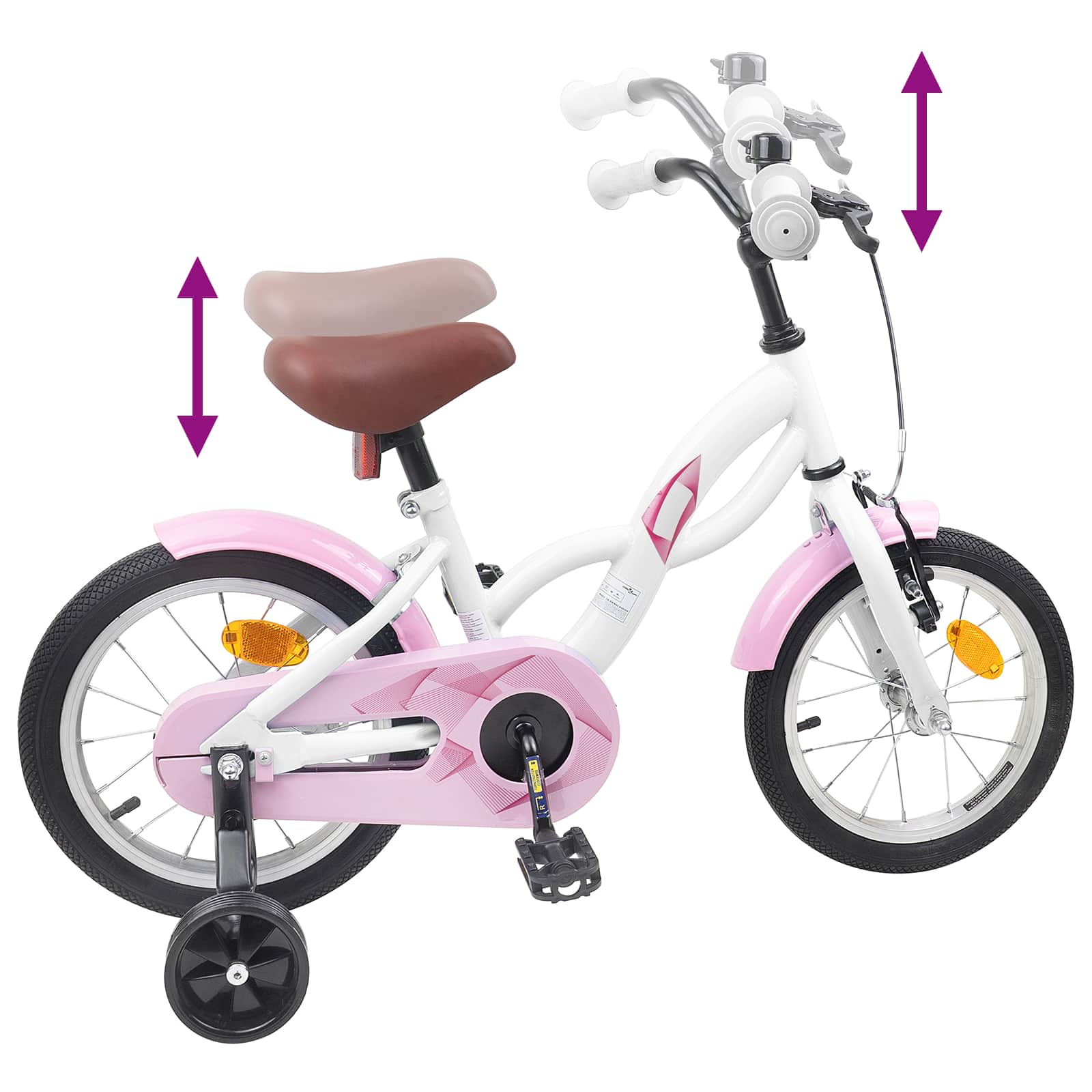 Kinderfahrrad 12 Zoll für 2-4 Jahre alt Weiß