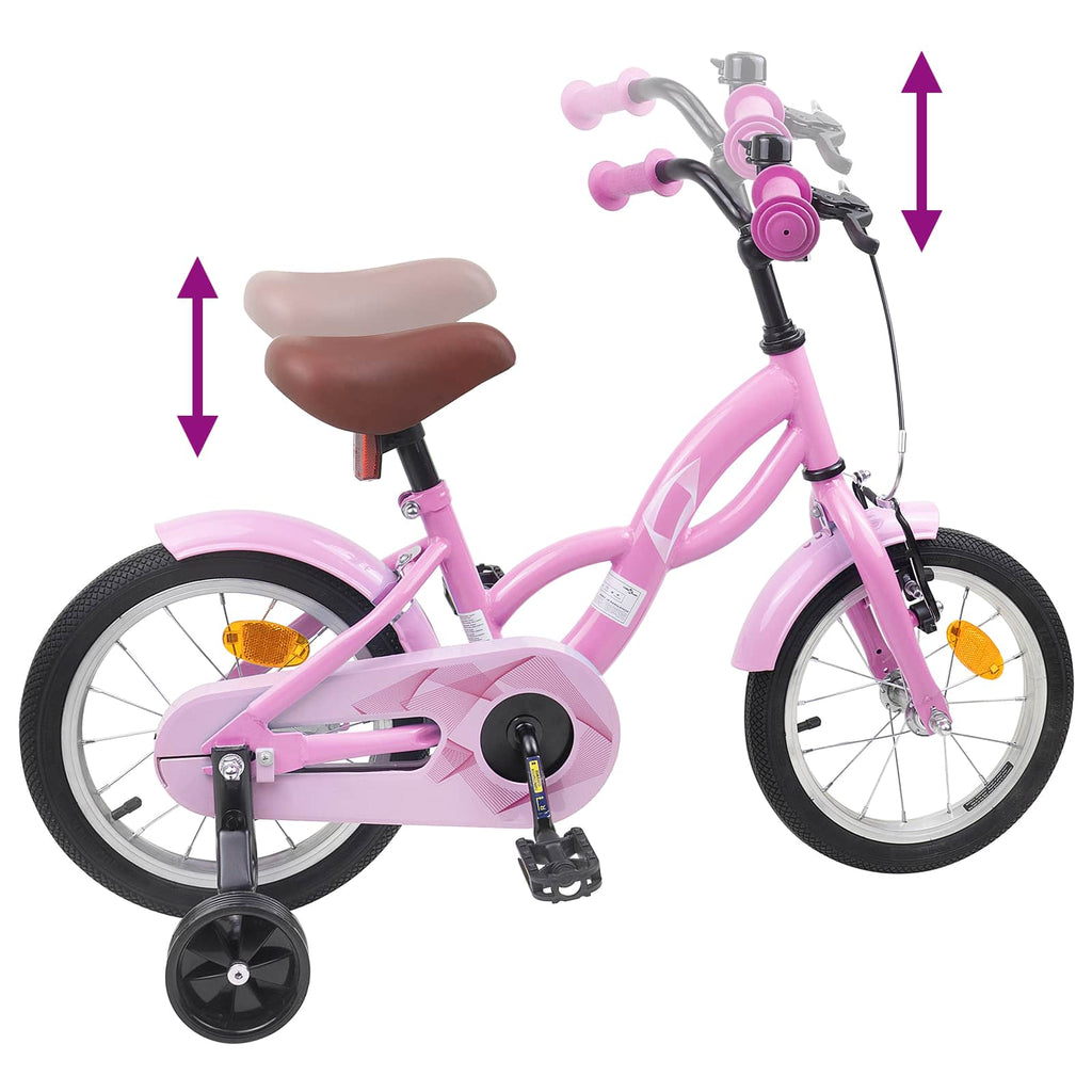 Kinderfahrrad 14 Zoll für 3-5 Jahre alt Hellrosa