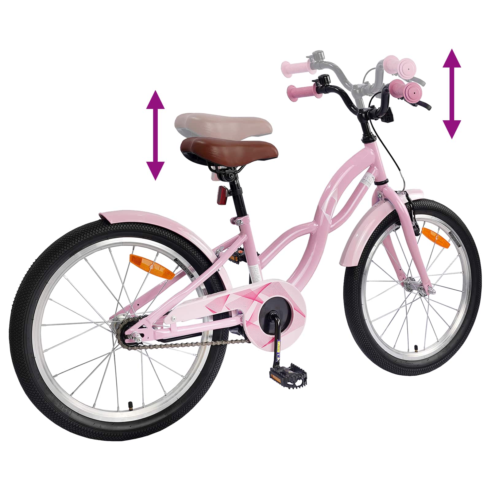 Kinderfahrrad 18 Zoll für 5-7 Jahre alt Hellrosa