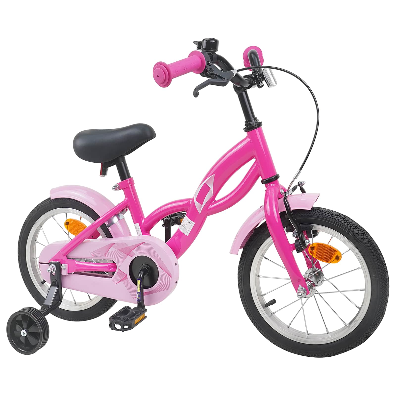 Kinderfahrrad 12 Zoll für 2-4 Jahre alt Dunkelrosa