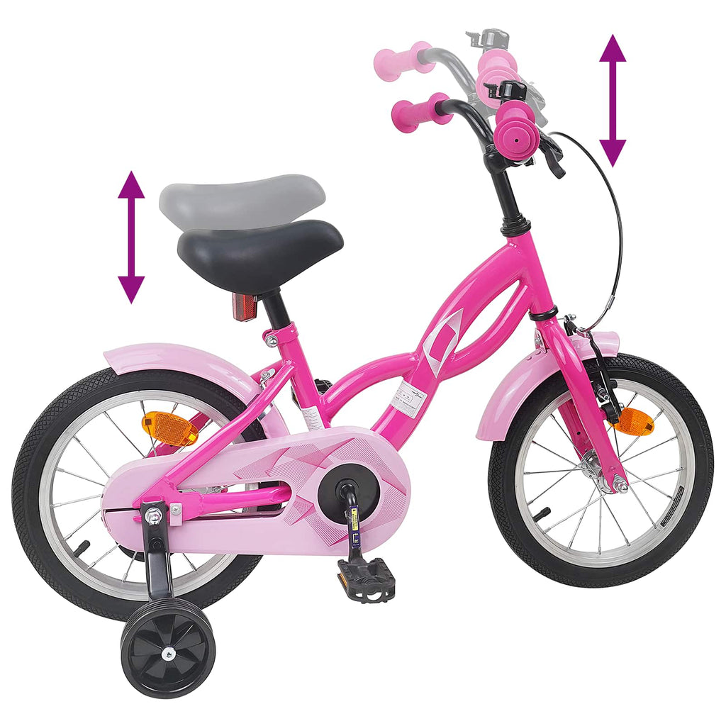 Kinderfahrrad 16 Zoll für 4-6 Jahre alt Dunkelrosa