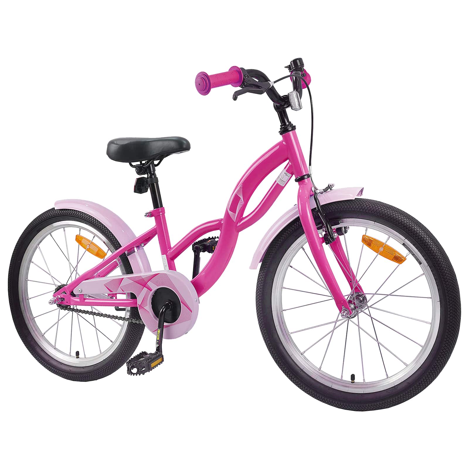 Kinderfahrrad 18 Zoll für 5-7 Jahre alt Dunkelrosa