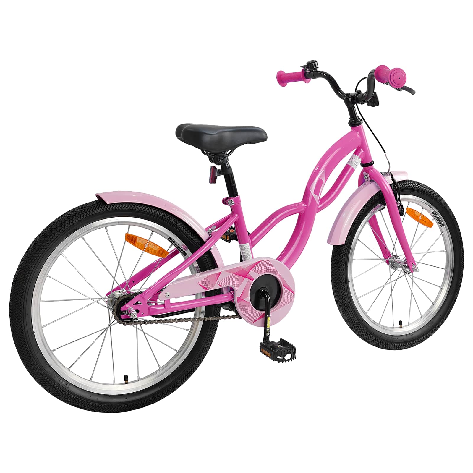 Kinderfahrrad 18 Zoll für 5-7 Jahre alt Dunkelrosa