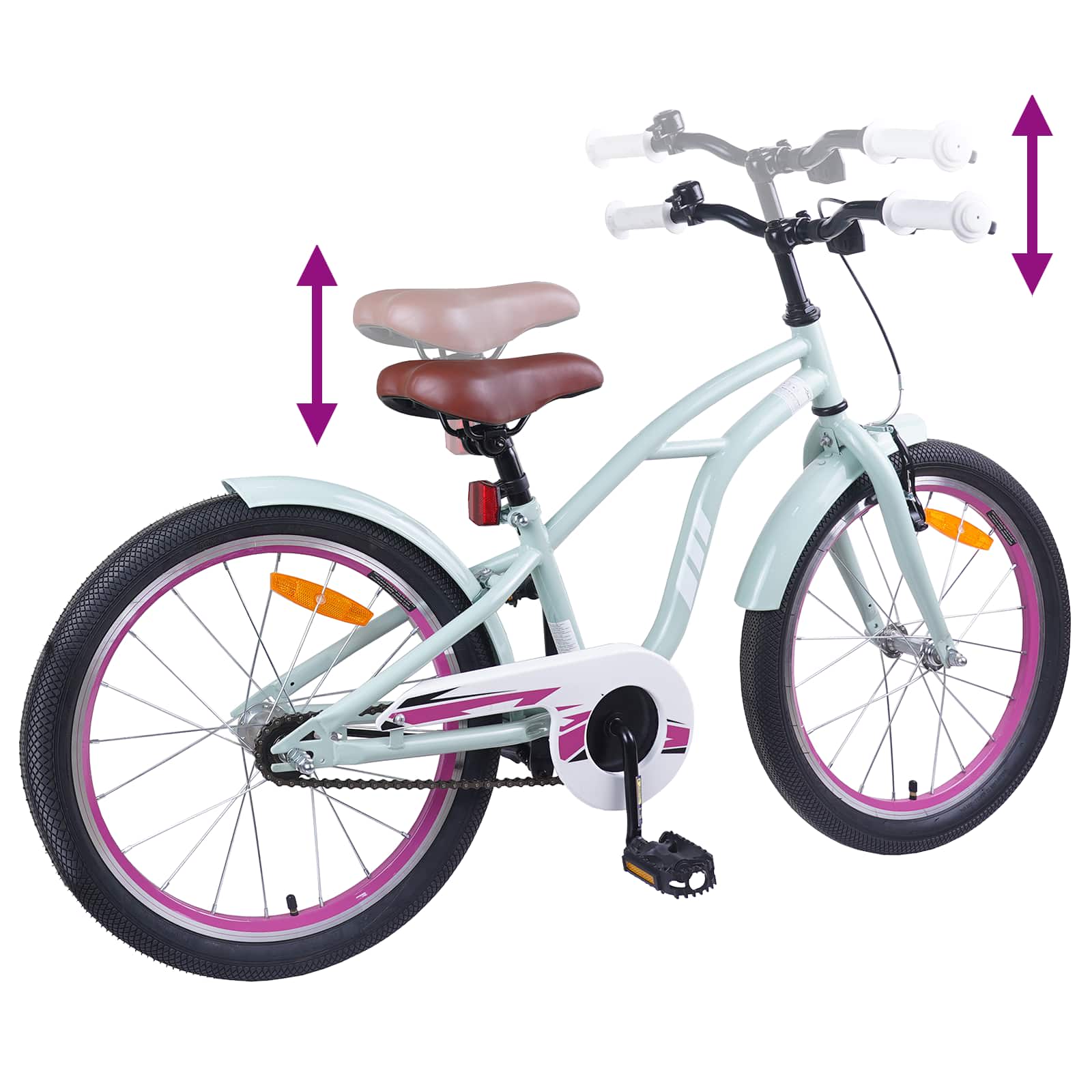 Kinderfahrrad 20 Zoll für 6-11 Jahre alt Hellgrün