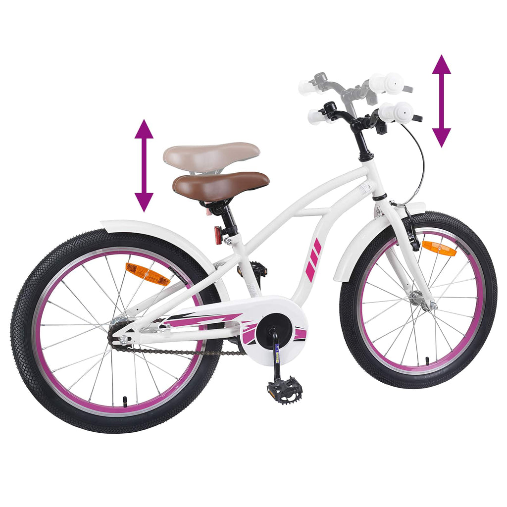 Kinderfahrrad 18 Zoll für 5-7 Jahre alt Weiß
