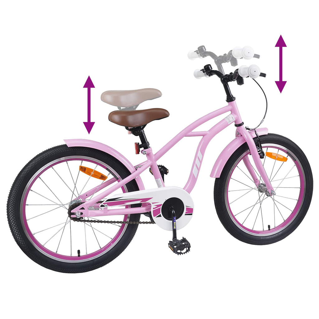 Kinderfahrrad 18 Zoll für 5-7 Jahre alt Hellrosa