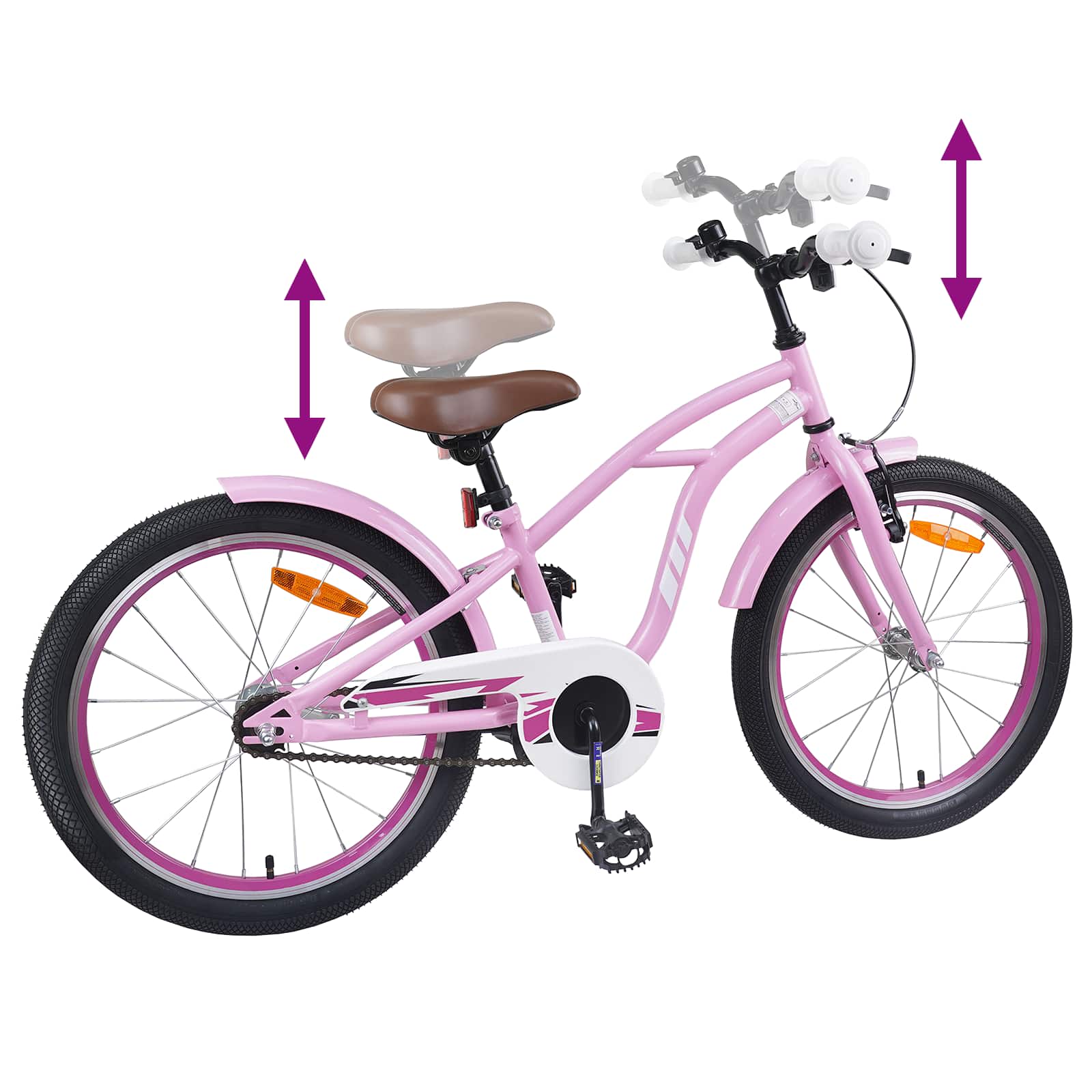 Kinderfahrrad 18 Zoll für 5-7 Jahre alt Hellrosa