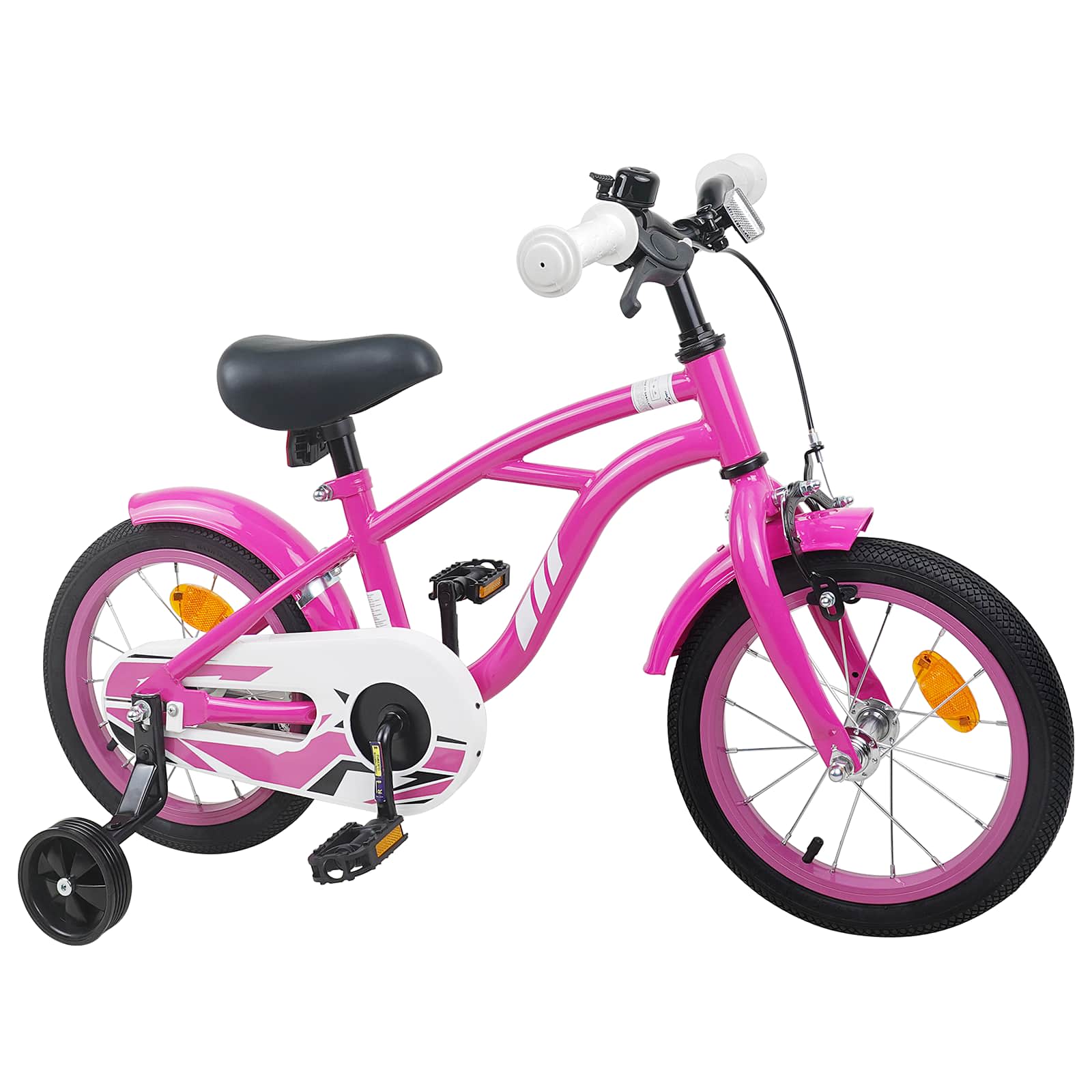 Kinderfahrrad 14 Zoll für 3-5 Jahre alt Dunkelrosa