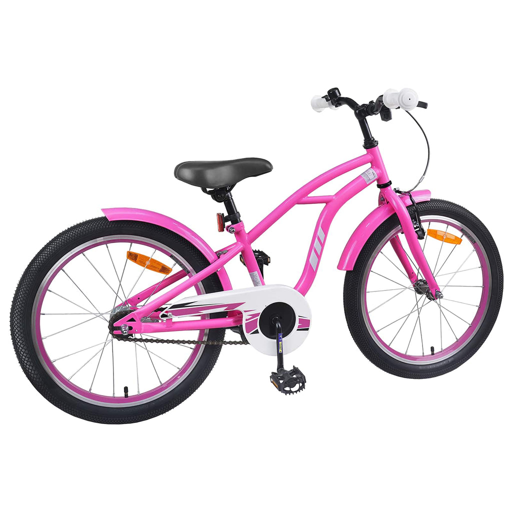 Kinderfahrrad 18 Zoll für 5-7 Jahre alt Dunkelrosa
