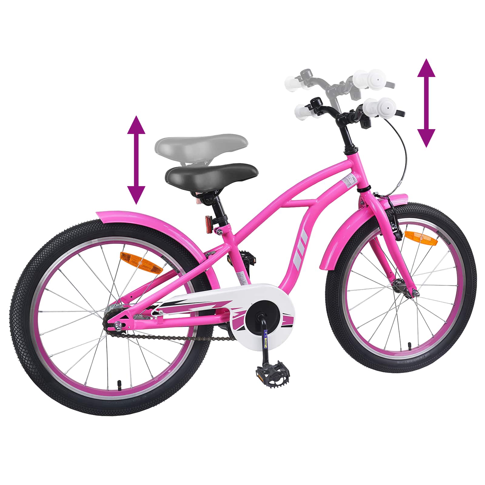 Kinderfahrrad 22 Zoll für 7-12 Jahre alt Dunkelrosa