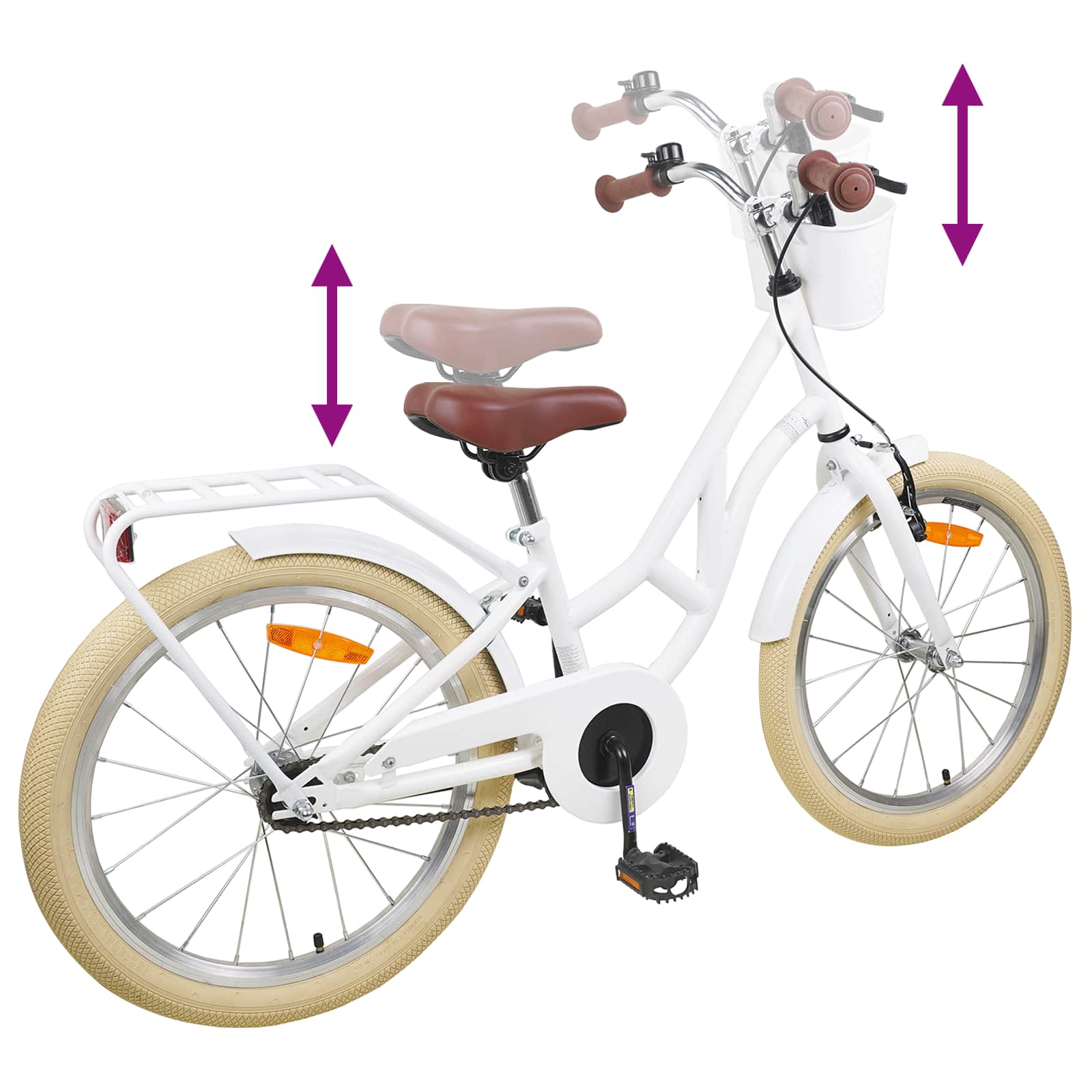 Kinderfahrrad 24 Zoll für 8-12 Jahre alt Weiß