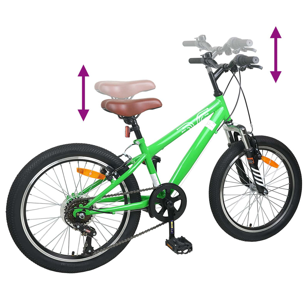 Mountainbike 24 Zoll 6-Geschwindigkeit für 8-12 Jahre alt Grün
