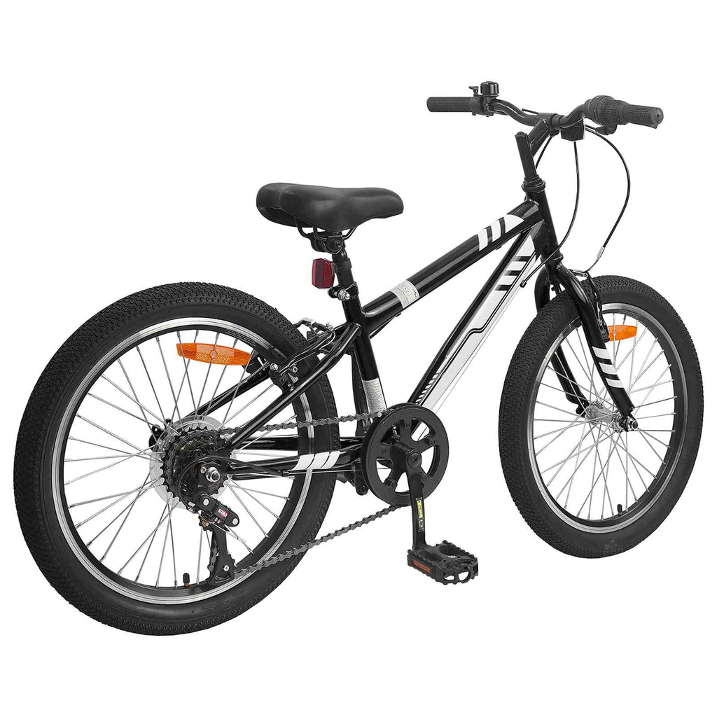Mountainbike 24 Zoll 6-Speed für 8-12 Jahre Schwarz