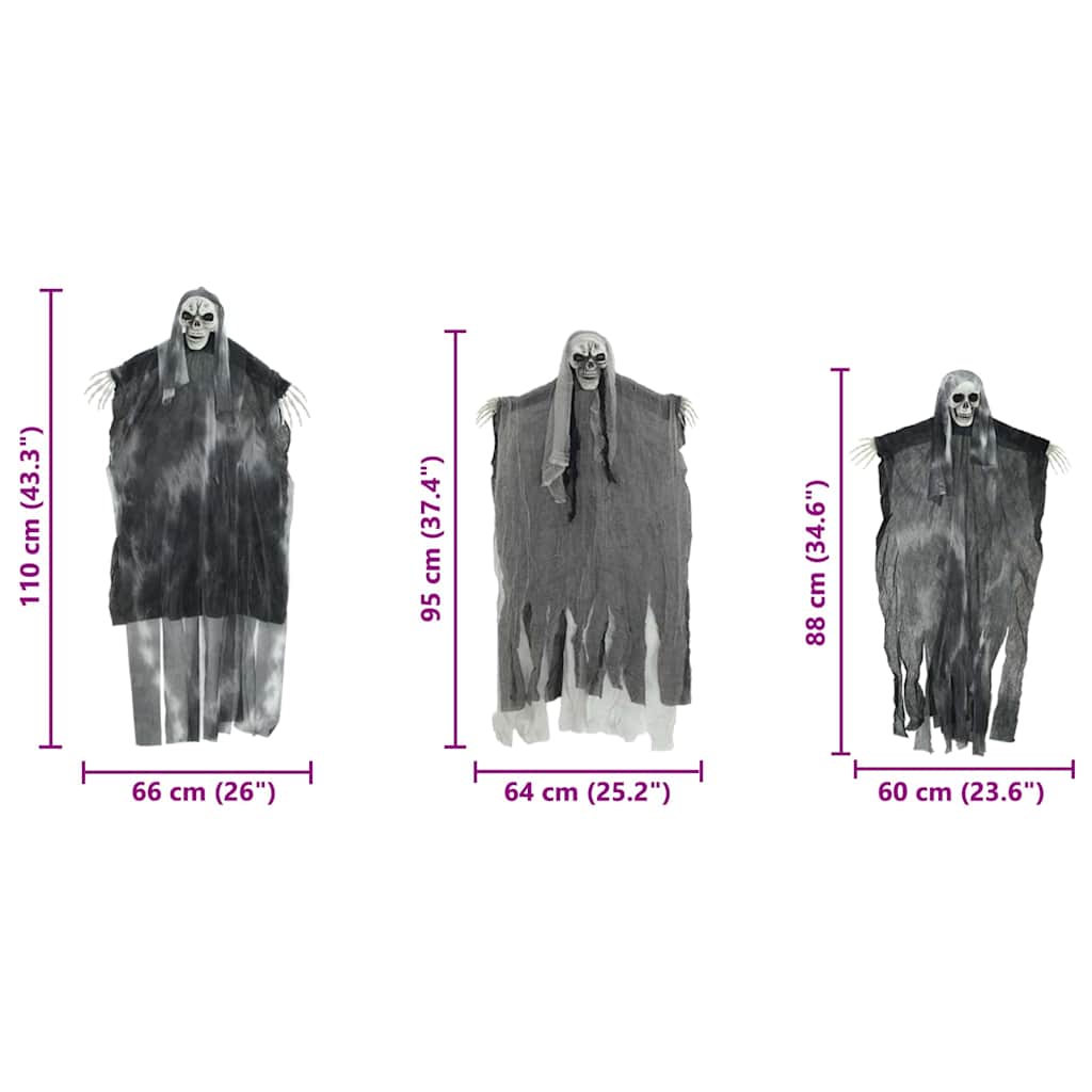 Hängender Halloween Geist 3 pcs Schwarz 66 x 110 cm Polyester