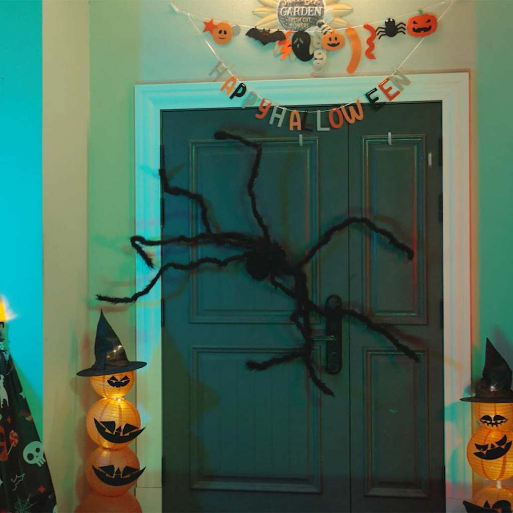 Halloween Spinnen Dekoration 3 pcs Schwarz 200 cm