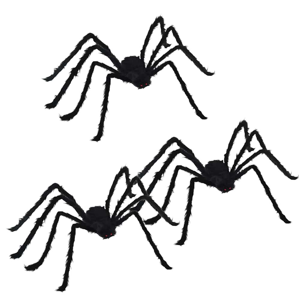 Halloween Spinnen Dekoration 3 pcs Schwarz 150 cm