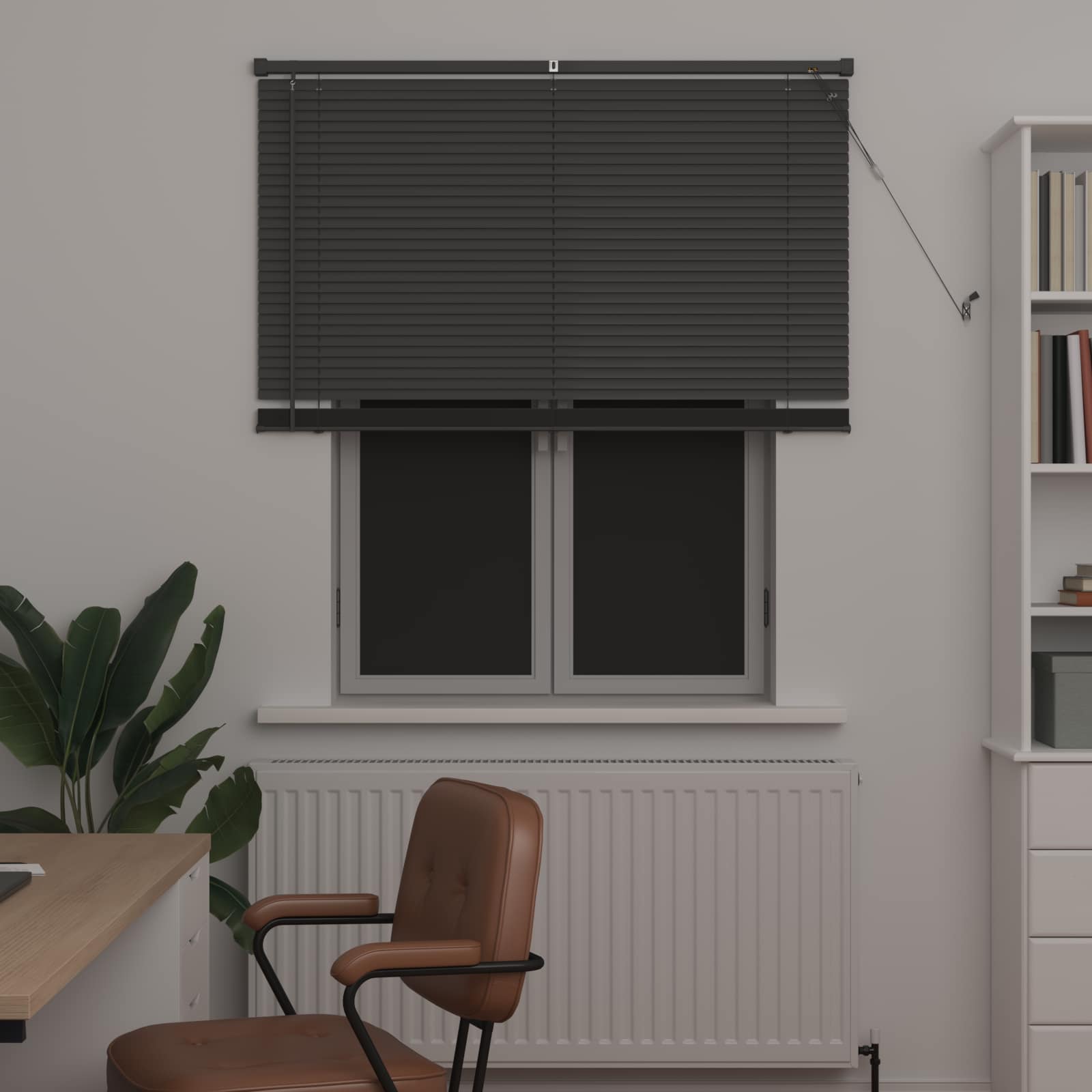 Jalousie Silber Grau 150 x 120 cm 25 mm PVC