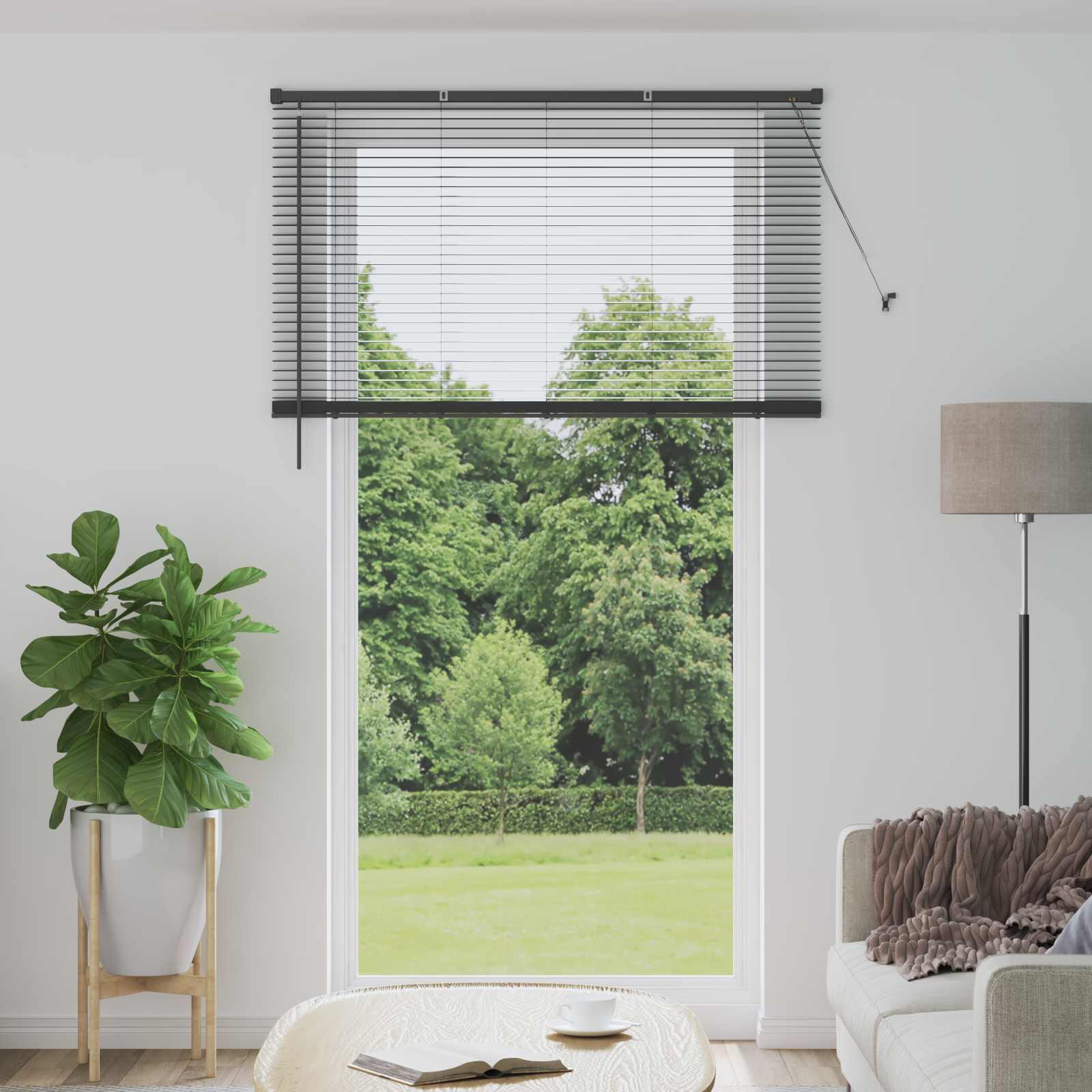 Jalousie Silber Grau 213 x 150 cm 25 mm PVC