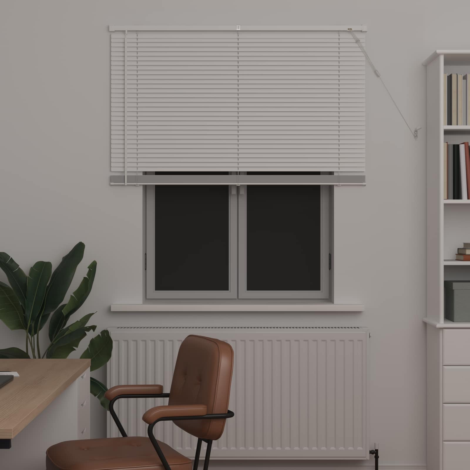 Jalousie Weiß 150 x 120 cm 25 mm PVC