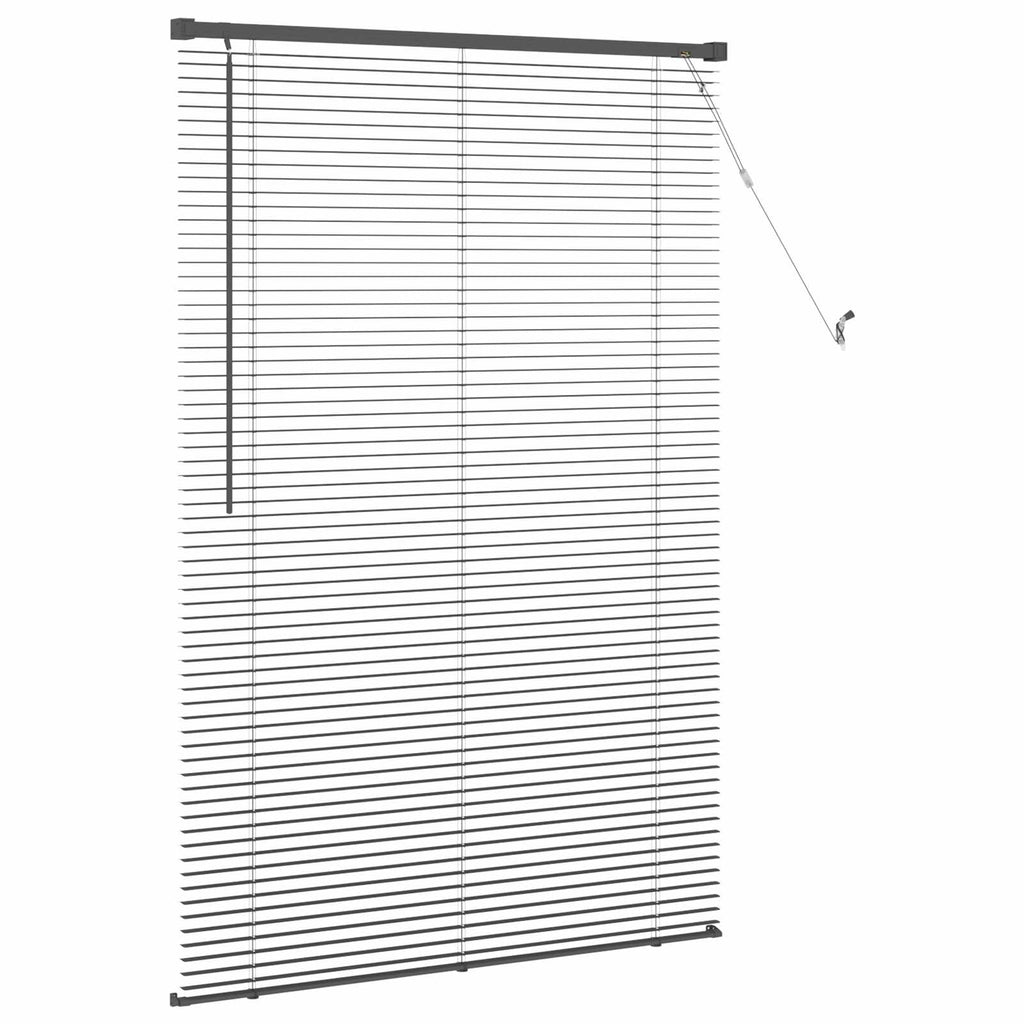 Jalousie Schwarz 150 x 90 cm 25 mm PVC
