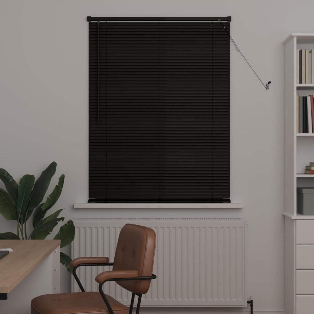 Jalousie Schwarz 150 x 100 cm 25 mm PVC