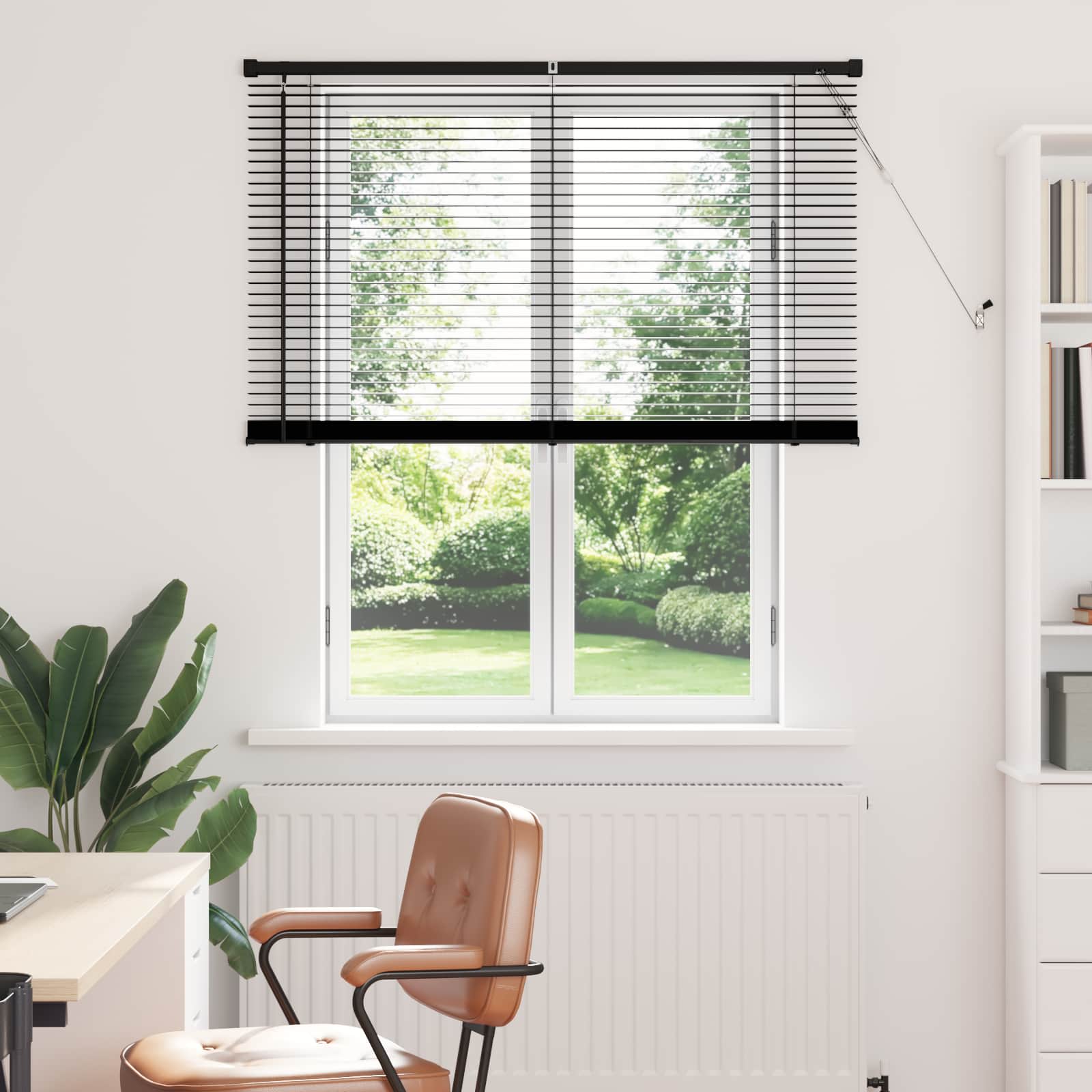 Jalousie Schwarz 150 x 120 cm 25 mm PVC